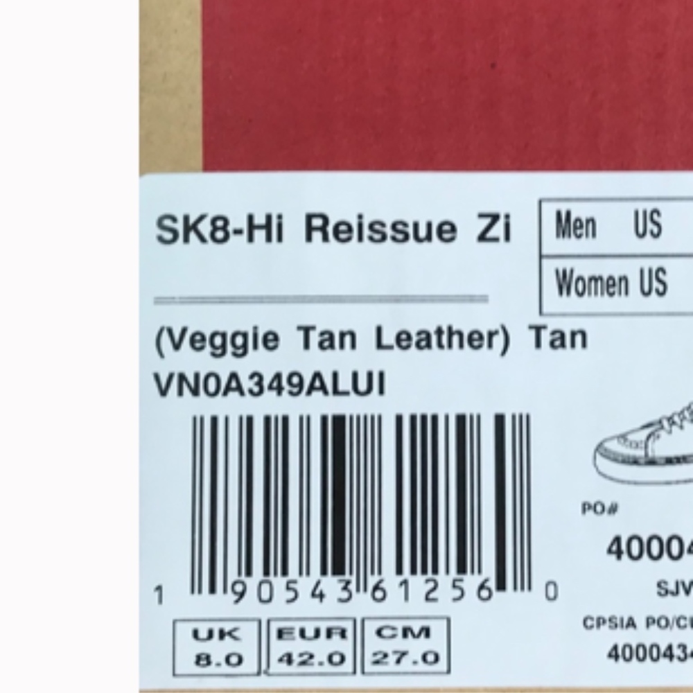 Vans Sk8-Hi Reissue Zip Veggie Tan Leather Shoes - Picture 7 of 7
